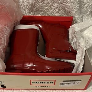 NIB Original Hunter Gloss Rain Boot military red size 10